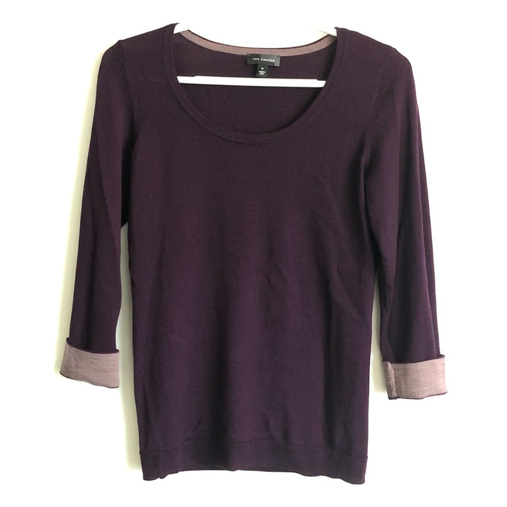 The Limited Purple Two-Toned Sweater